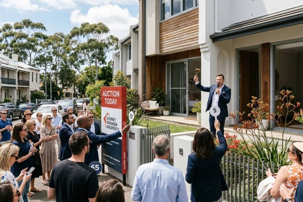 Sydney property auction demonstrating competitive buyer activity for styled homes